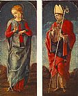 Virgin Announced and St Maurelio (panels of a polyptych) by Cosme Tura
